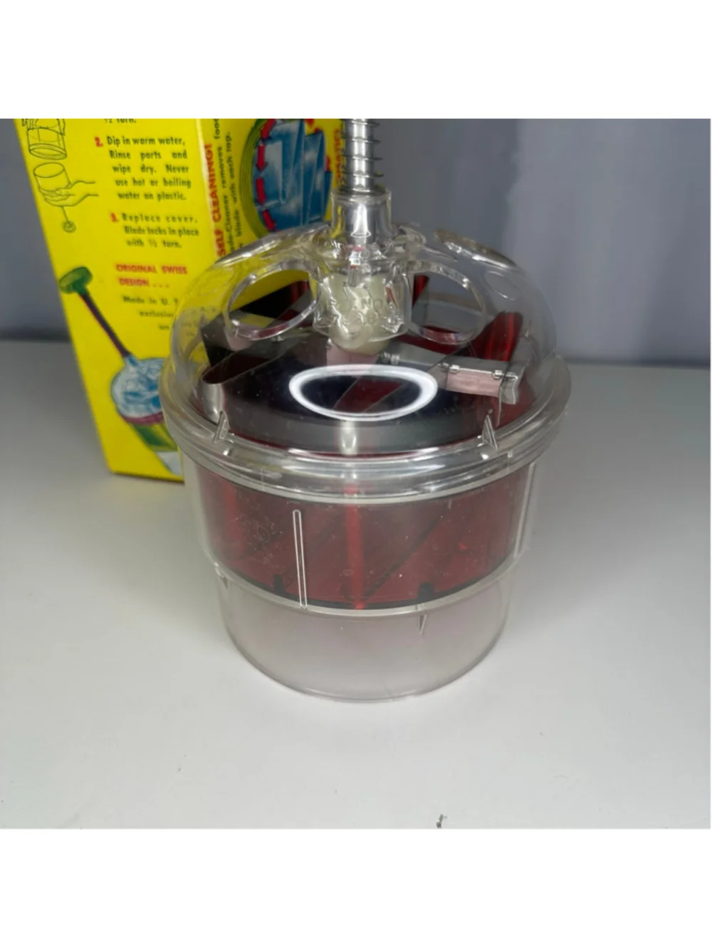 Vintage Kitchen Red Lightning Food Chopper Slap Chop w Original Box